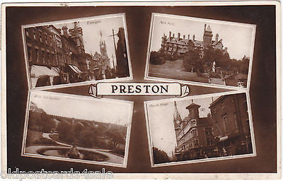 PRESTON, REAL PHOTO MULTIVIEW, cLATE 1920s POSTCARD (ref 5842/13)