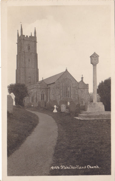 STOKE HARTLAND CHURCH - DEVON - REAL PHOTO POSTCARD (ref 3639/18)